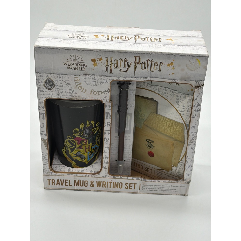 Harry Potter Wizarding World Travel Mug & Writing Set Hogwarts Wand Pen Paladone